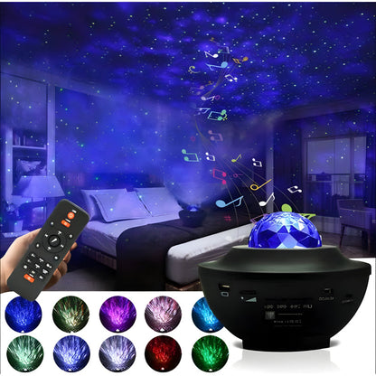Multi-Functional LED Galaxy Projector Light With Built-In Bluetooth Speaker – Portable Mini Design