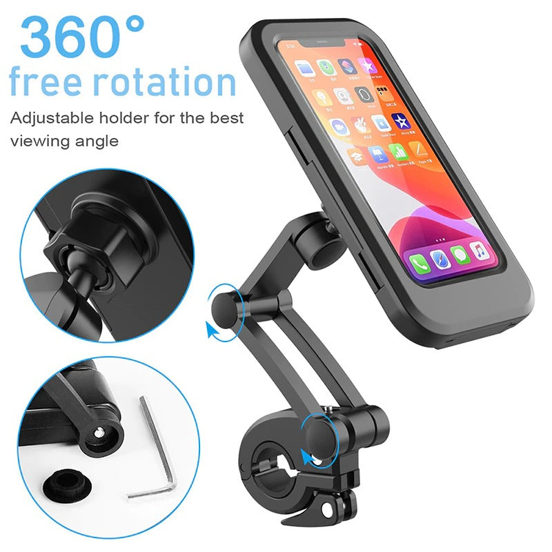 Waterproof Mobile Phone Holder for Motorcycle Bike and Bicycle 360 Rotatable Magnetic Stand